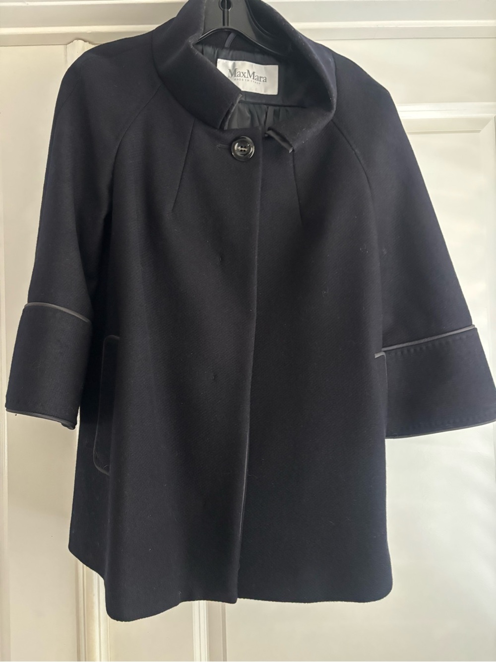 MaxMara Navy Wool Swing Coat